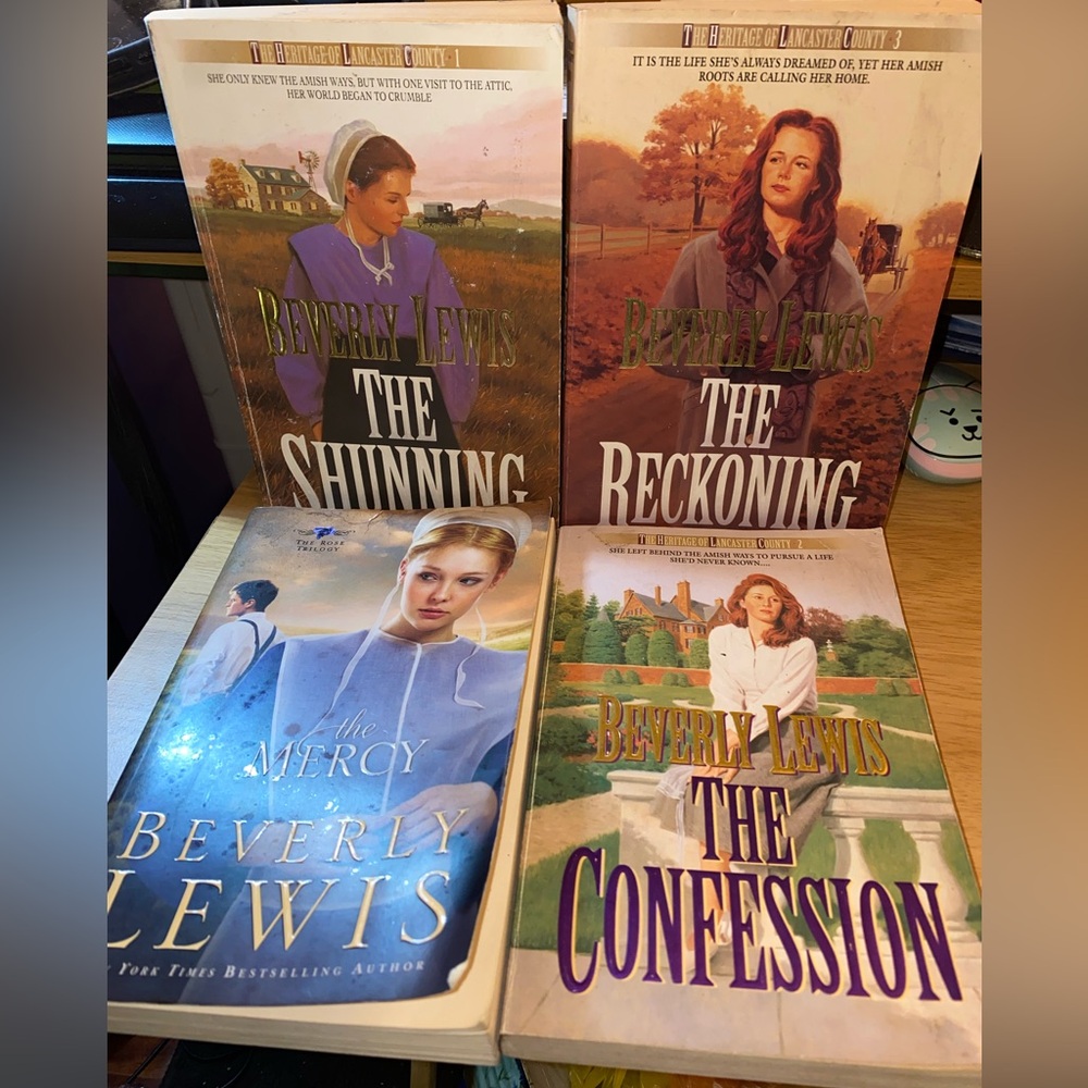 Beverly Lewis, Amish, Christian Lot of 4 Romance Novels Books, Lancaster County
